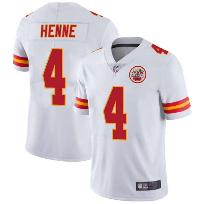 Men's Kansas City Chiefs #4 Chad Henne White Vapor Untouchable Limited Stitched Jersey